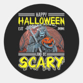 Happy Halloween Eat Drink And Be Scary Cool Runder Aufkleber (Vorderseite)