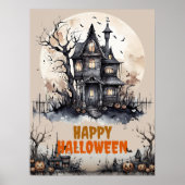 Happy Halloween Eerie Spuk House Poster (Vorne)
