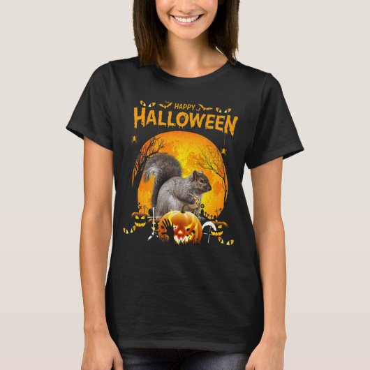 Happy Halloween Eichhörnchen Pumpkin T-Shirt (Vorderseite)