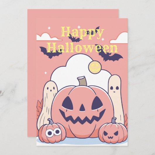 Happy Halloween Einladung (Vorne/Hinten)