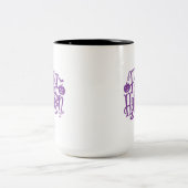 Happy Halloween elegant purple white Zweifarbige Tasse (Mittel)
