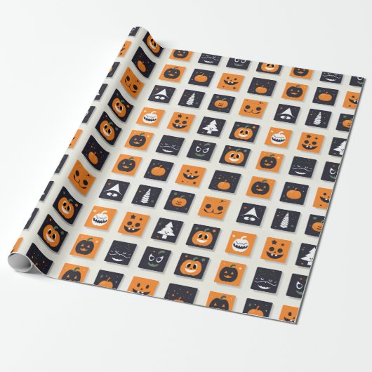 Happy Halloween Emoji for Kids Geschenkpapier (Ungerollt)