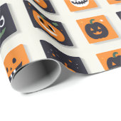 Happy Halloween Emoji for Kids Geschenkpapier (Rolleneckpunkt)