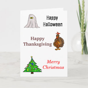 Happy Halloween, Erntedank, Weihnachtskarte Feiertagskarte