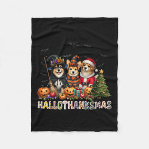 Happy Halloween Erntedank Weihnachtsliebhaber Fleecedecke