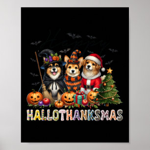 Happy Halloween Erntedank Weihnachtsliebhaber Poster