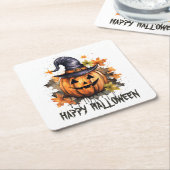 Happy Halloween Evil Grinning Pumpkin Art Rechteckiger Pappuntersetzer (angewinkelt)