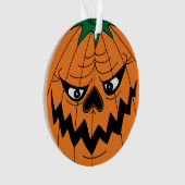 Happy Halloween Evil Pumpkin Face Ornament (Vorderseite)