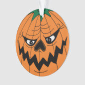 Happy Halloween Evil Pumpkin Face Ornament (Vorderseite)