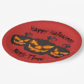 Happy Halloween Evil Pumpkins Paper Plate Pappteller (Schrägansicht)