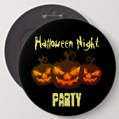 Happy Halloween Evil Pumpkins Round Button (Vorne & Hinten)