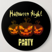 Happy Halloween Evil Pumpkins Round Button (Vorderseite)