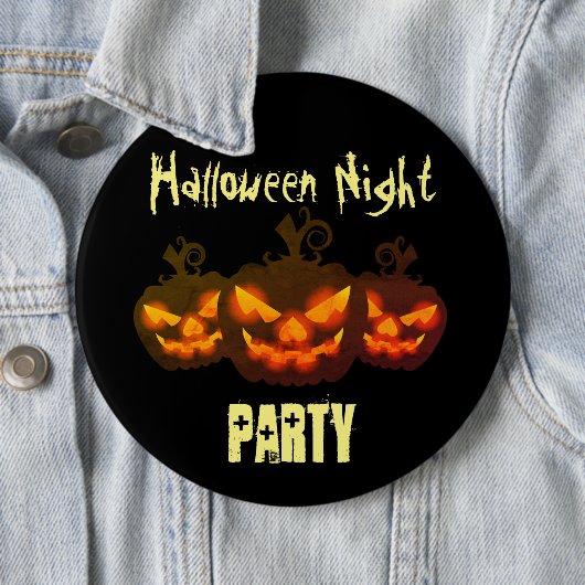 Happy Halloween Evil Pumpkins Round Button (Beispiel)