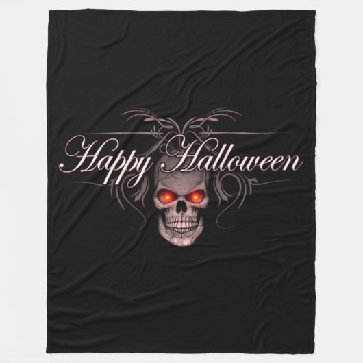 Happy Halloween Evil Skull Fleecedecke (Vorderseite)