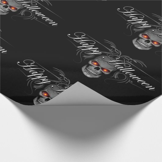 Happy Halloween Evil Skull Geschenkpapier (Ecke)
