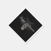 Happy Halloween Evil Skull Serviette (Ecke)