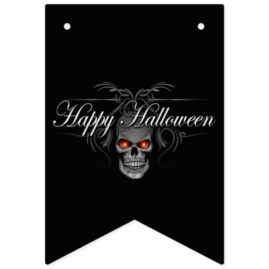 Happy Halloween Evil Skull Wimpelkette (Zweite Fahne)