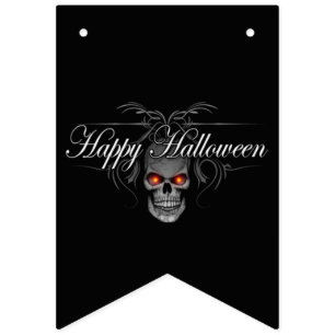 Happy Halloween Evil Skull Wimpelkette