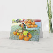 Happy Halloween Fall Pumpkin Display Card Karte (Vorderseite)