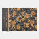 Happy Halloween Fall Pumpkin Family Name Geschirrtuch (Horizontal)