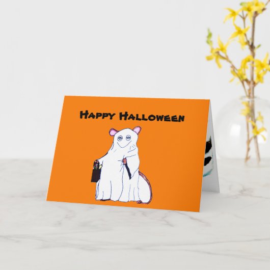 HAPPY HALLOWEEN -**Faltes Grußkarte Karte (Gelbe Blume)