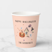 Happy Halloween Family Custom Party Pappbecher (Vorderseite)