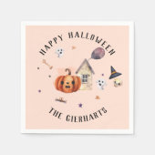 Happy Halloween Family Leckereien Custom Party Pap Serviette (Vorderseite)