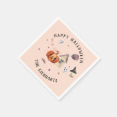 Happy Halloween Family Leckereien Custom Party Pap Serviette (Ecke)