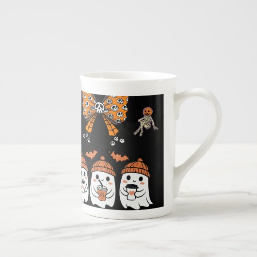 Happy Halloween – fantômes café mignons Porzellantasse (Rechts)
