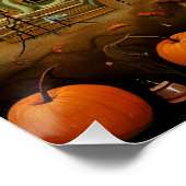 Happy Halloween farbenfrohe Abbildung Poster (Ecke)