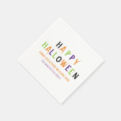Happy Halloween farbenfroher, seltsamer, benutzerd Serviette (Ecke)