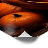 Happy Halloween Farm Chicken Rooster Pumpkin Patch Poster (Ecke)