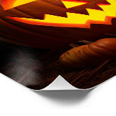 Happy Halloween Farm Chicken Rooster Pumpkin Patch Poster (Ecke)