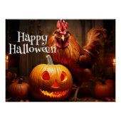 Happy Halloween Farm Chicken Rooster Pumpkin Patch Poster (Vorderseite)
