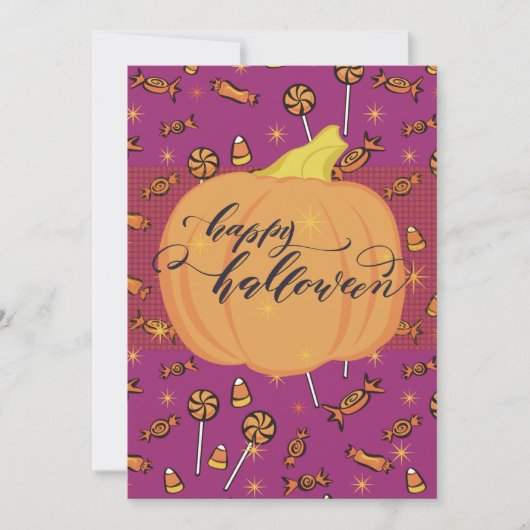 Happy Halloween Flat 5 x 7 Candy and Pumpkin Card (Vorderseite)