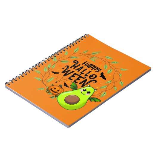 Happy Halloween Fledermaus Avocado Notizblock (Linke Seite)