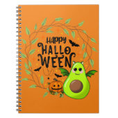Happy Halloween Fledermaus Avocado Notizblock (Vorderseite)