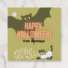 Happy Halloween Fledermaus niedliche Katzengeschen Geschenkanhänger