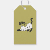 Happy Halloween Fledermaus niedliche Katzengeschen Geschenkanhänger (Rückseite)