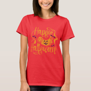 Happy Halloween Fledermäuse Kürbislaterne T - Shir T-Shirt