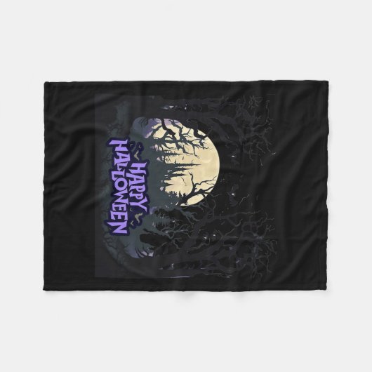 Happy Halloween Fleecedecke (Vorderseite (Horizontal))