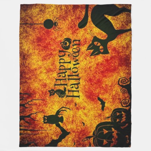 HAPPY HALLOWEEN FLEECEDECKE (Vorderseite)