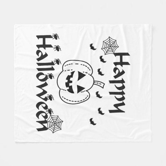 Happy Halloween Fleecedecke (Vorderseite (Horizontal))