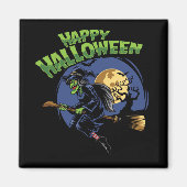 Happy Halloween Flying Hexe Magnet (Vorne)