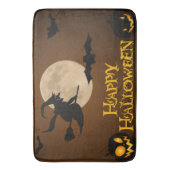 "HAPPY HALLOWEEN" FLYING WITCH BADEMATTE (Vorderseite Vertikal)
