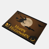 "HAPPY HALLOWEEN" FLYING WITCH FUßMATTE (Schrägansicht)