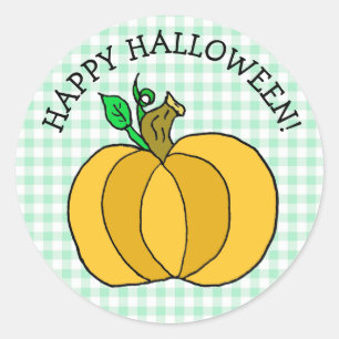 Happy Halloween Folk Art Country Pumpkin Runder Aufkleber