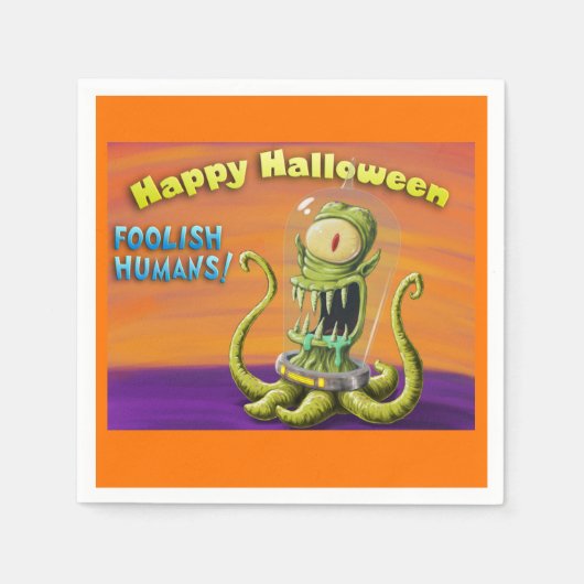 Happy Halloween Foolish Humans Serviette (Vorderseite)