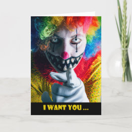 Happy Halloween For Anyone Creepy Evil Clown  Feiertagskarte