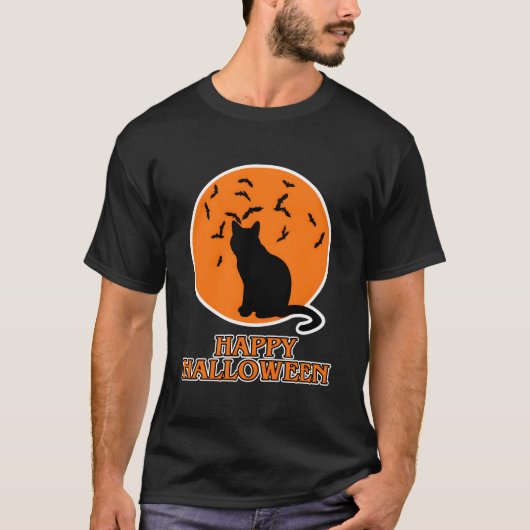 Happy Halloween For Cat Black Cat Halloween T-Shirt (Vorderseite)